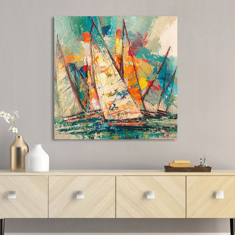 Regatta On The Ocean - Wrapped Canvas Print, 70cm H x 70cm W x 4cm D