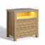 Bedside Table with Built-In Outlets and Motion Sensor Led Light-885737335