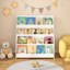 Bibliothèque pour enfants à 4 niveaux, tablettes pour livres pour tout-petits, aide à garder les chambres, les salles de jeux et les salles de classe organisées