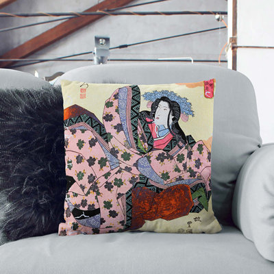 Woman Dressed by Utagawa Toyokuni Cushion with Filling