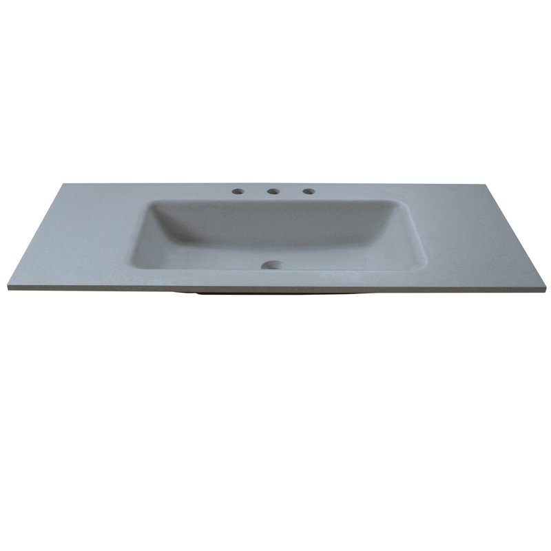 KonKrete 49'' Concrete Single Bathroom Vanity Top with Sink, Dark Gray