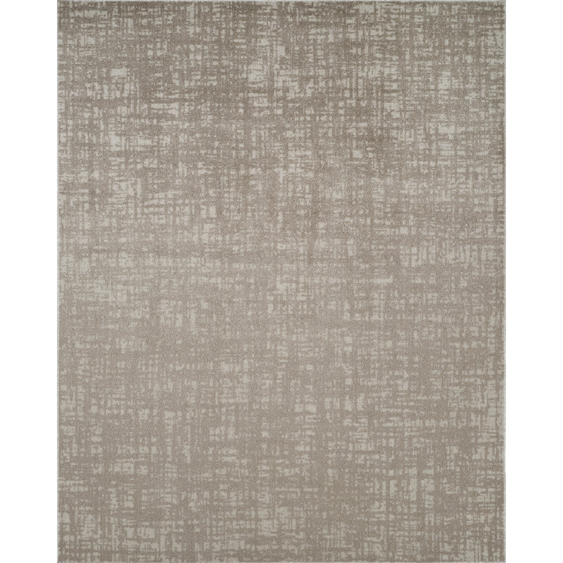 Machine Washable Frances Beige/Brown Rug, Rectangle 7'7" x 10'