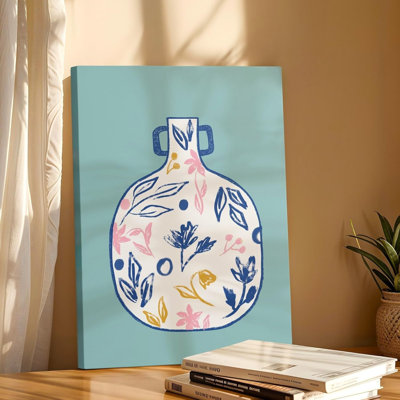 Décoration murale minimaliste en céramique, art floral l 12 po x H 18 po