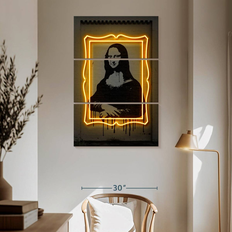 Leisha Mona Lisa illuminée, H 65 po x l 42 po