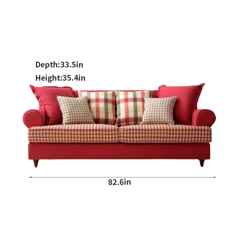 Canapé simple rouge 82,6 po