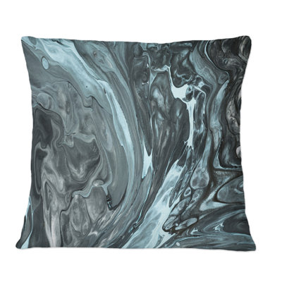 Coussin décoratif gris et turquoise à imprimé moderne