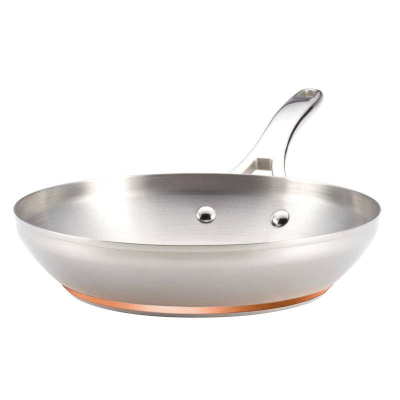 Anolon Nouvelle Copper Stainless Steel Frying Pan with Lid - Thumbnail 5