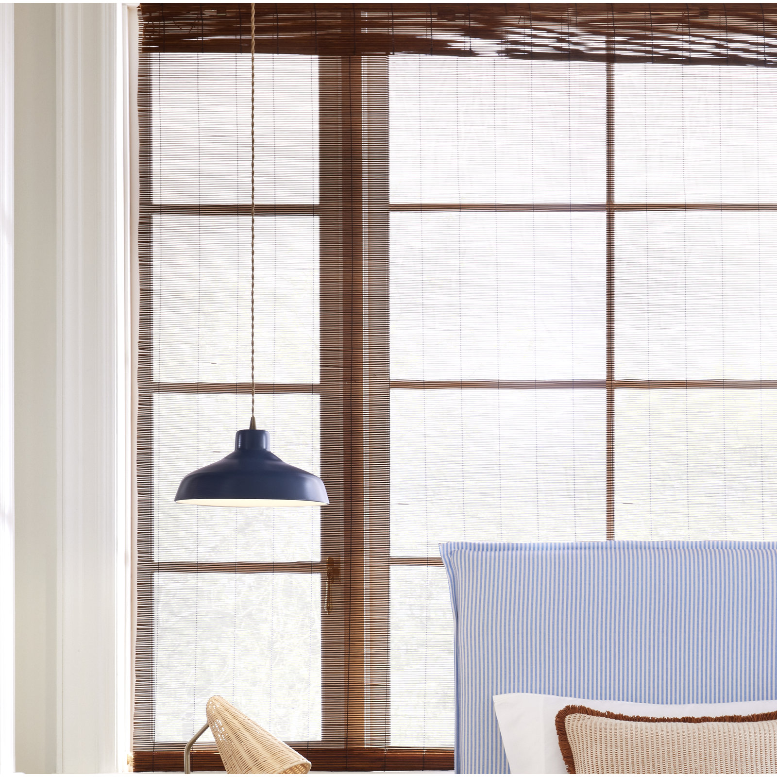 Fallon Ceramic Dimmable Pendant, 5.75" H x 11.5" W x 11.5" D, Midnight Sky, Brushed Nickel