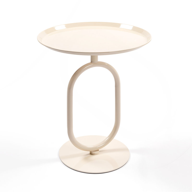 Table de bout en métal de forme lanterne, Beige, H 21,2 po x l 18,9 po x P 18,9 po