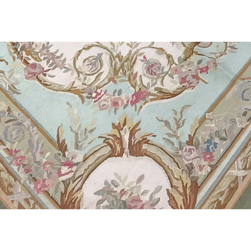 Aubusson Hand Knotted Wool Oriental Area Rug