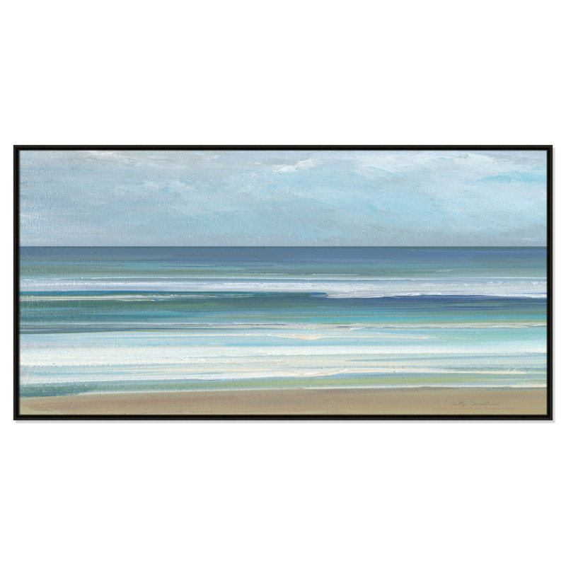 «Gentle Waves I» par Sally Swatland, H 31,5 po x l 61,5 po, Espresso