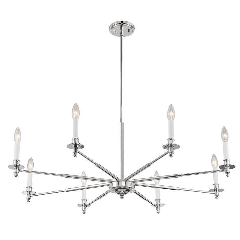 Perle 8-Light Chandelier, Nickel poli