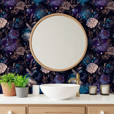 Papier auto-adhésif à peler et coller de luxe, fantaisie, floral, art botanique, auto-adhésif et amovible 24 po x 118 po (60 x 300 cm)