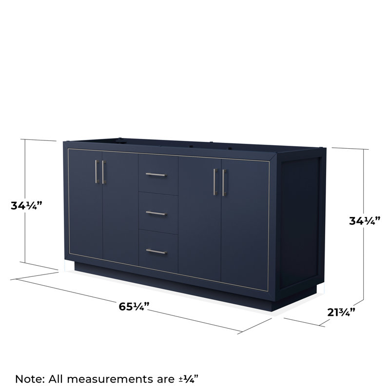 Icon 59.25" Single Bathroom Vanity Base Only, Dark Blue