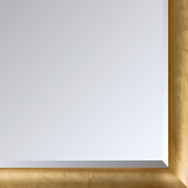 Miroir biseauté moderne et contemporain, 27 po x 39 po, Or