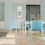 Holiday - Fauteuil empilable moderne en plastique 4 pièces pour une utilisation intérieure / extérieure - Dossier ergonomique à lattes, matériau PP toutes saisons, bleu ciel clair - patio, balcon, café-518754462