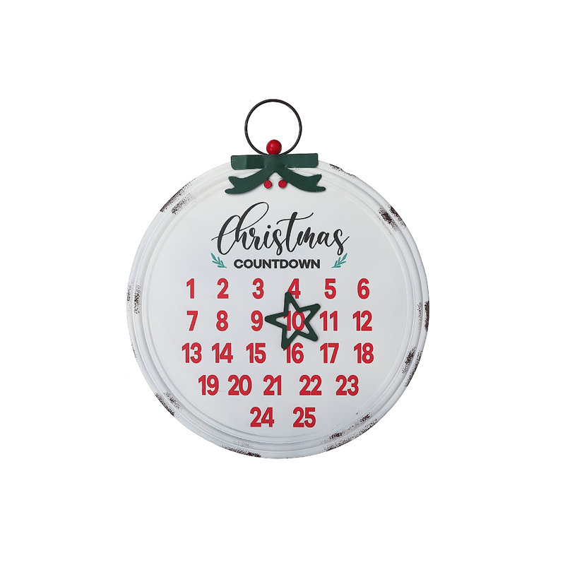 Calendrier de l'Avent en forme d'ornement en métal