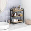 Organisateur de comptoir de salle de bain à 2 niveaux, tablette de rangement en perles de bois, plateau Mordern, tablette et décoration de salle de bain, plateau de meuble-lavabo pour salon, cuisine (3 niveaux)