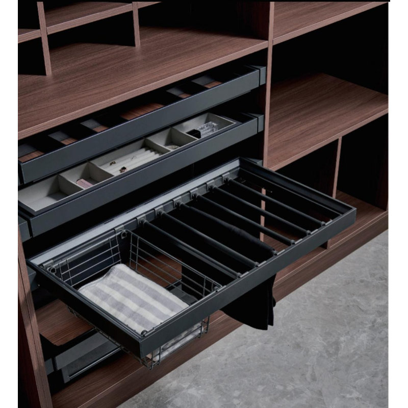Sliding Wire Basket with Trouser Rack