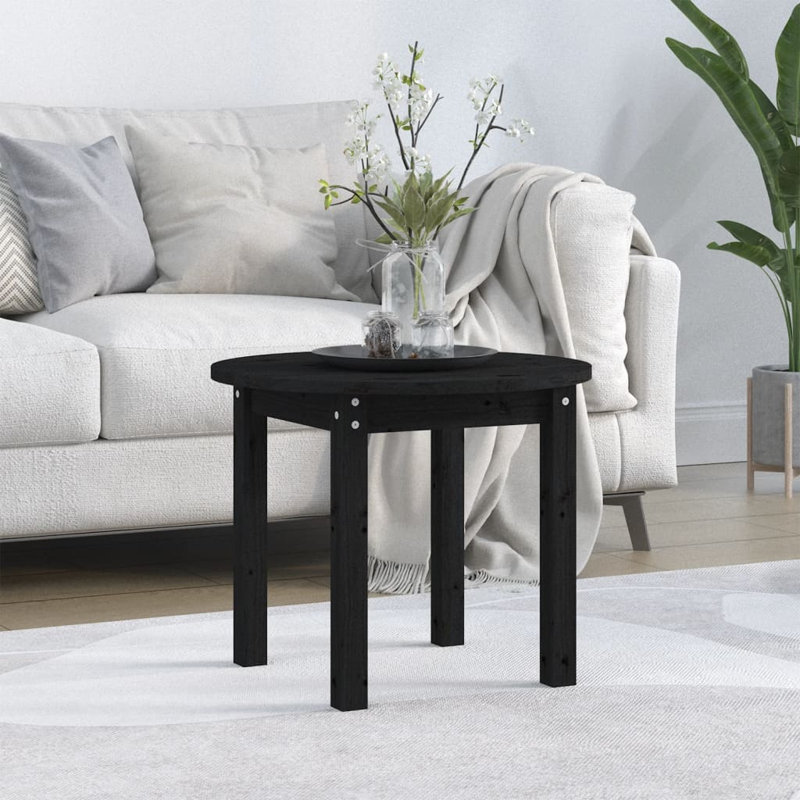 Amylynn Solid Wood Four Leg Coffee Table, 45cm H x 55cm W x 55cm D, Black