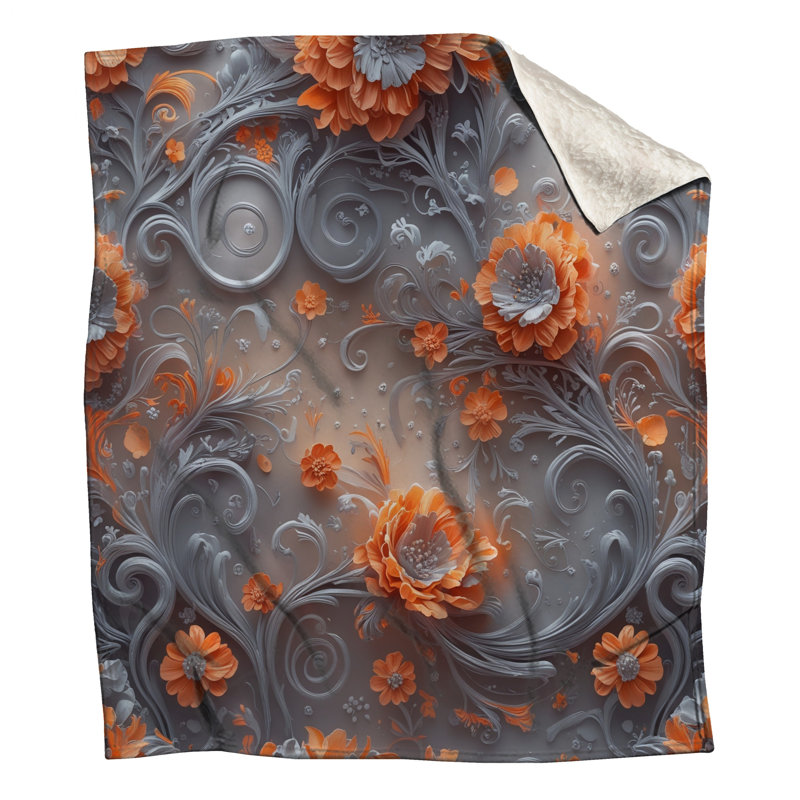 Couvertures complexes à motif floral, L 60 po x H 80 po