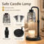 Lampe chauffe-bougie noir mat avec minuterie, cire à intensité variable moderne réglable en hauteur pour bougies en pot, lampe de table pour maison de campagne-121505166