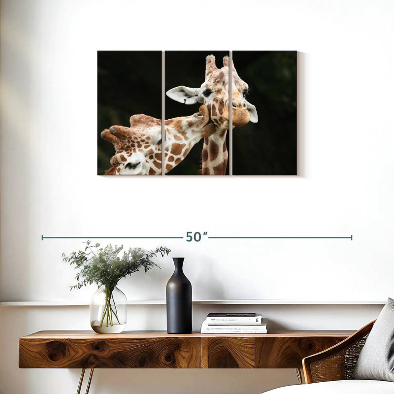 Brampt Kissing Giraffes, 20" H x 33" W