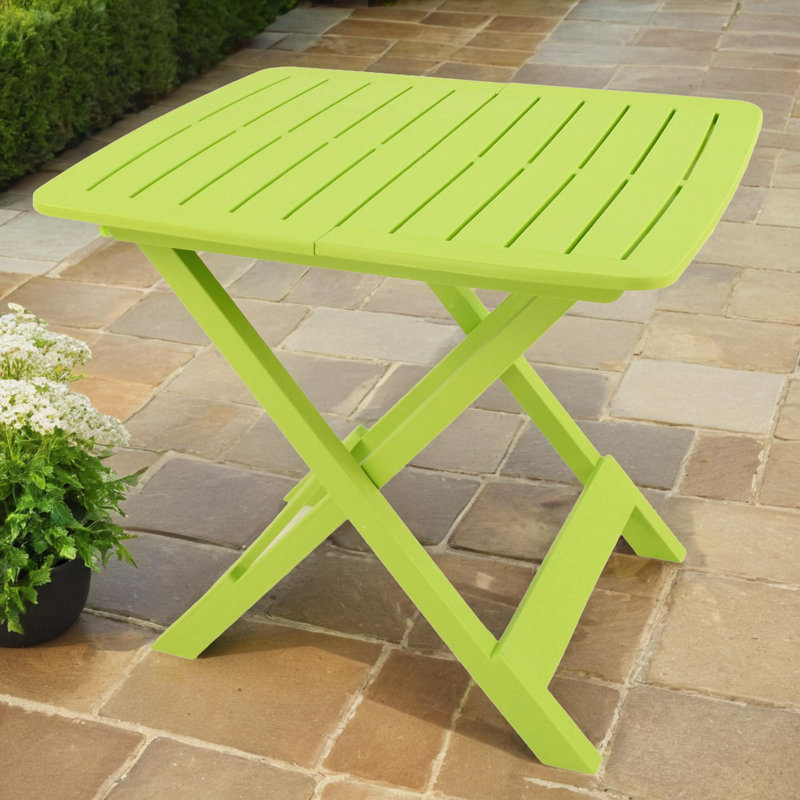 Anzley Rectangular Folding Outdoor Camping Table , 79cm cm W 72cm cm D, Green