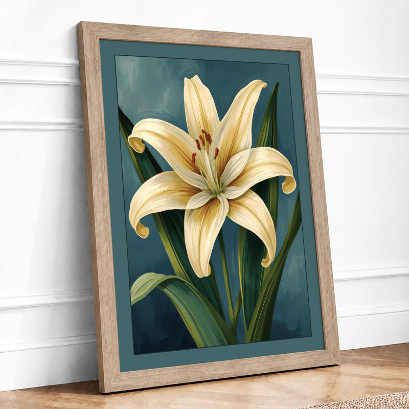 Lily In Bloom Botanical - Print, Oak, A3 - 42.0 x 29.7 cm