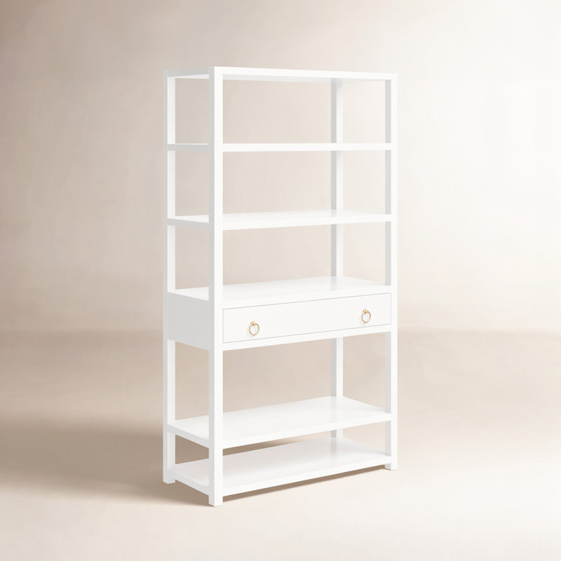 Elin 1-Drawer 5-Tier Standard Bookcase, White
