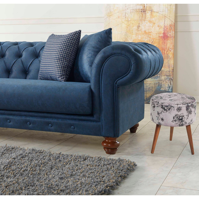 Flora Ottoman 107 Grey Pattern, Gray