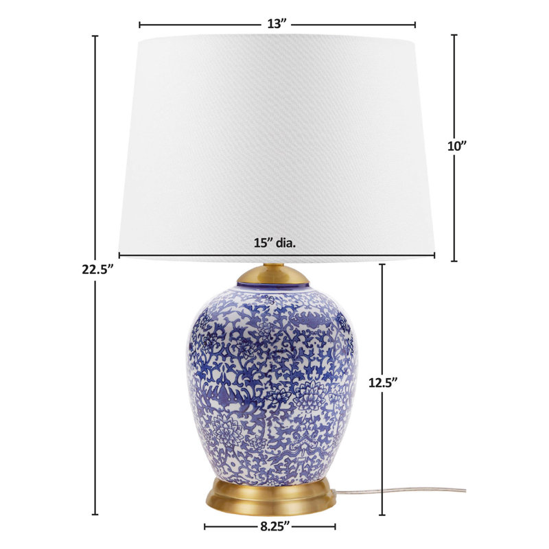 Lampe de table bleue en céramique