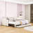 Twin XL Upholstered Daybed with Two Drawers,Trundle and LED Light-469779582