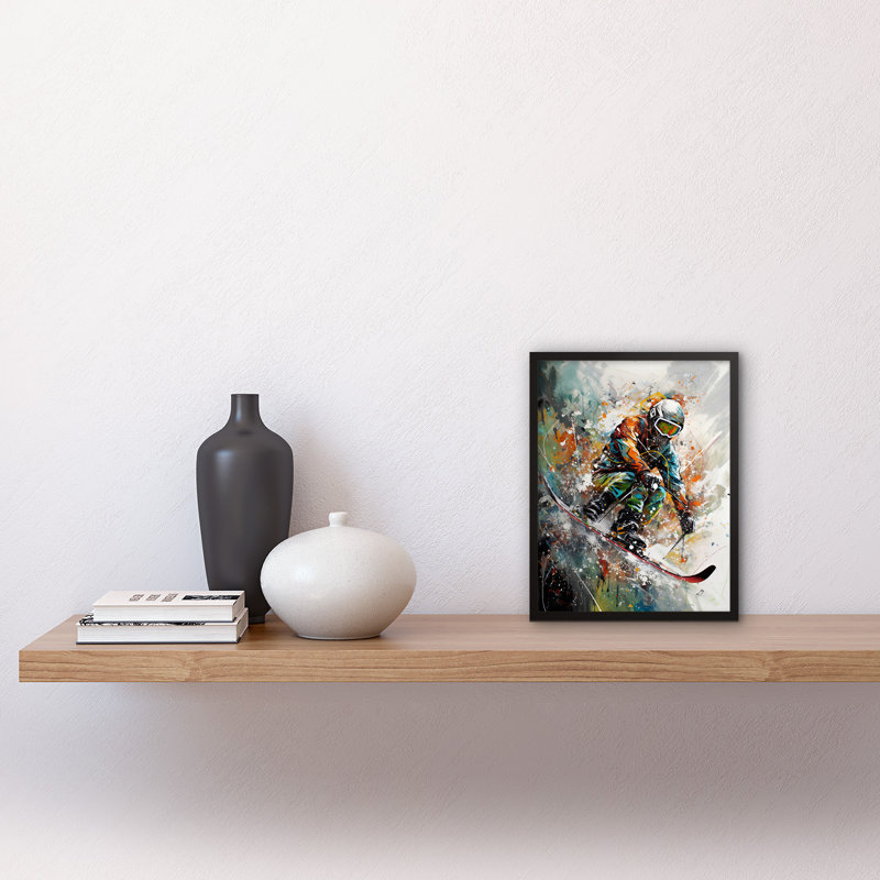 Loore Skier Skiing Winter Sport Splat - Single Picture Frame Print