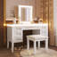 Bureau de coiffeuse 7 tiroirs avec miroir, lumières et tabouret-142249729