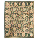 Hand Knotted Wool Area Rug in Dark Green