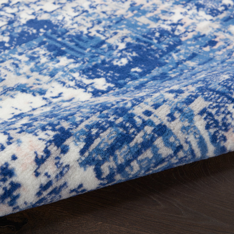 Tapis bleu / bleu marine Michiel, Rond 8 pi