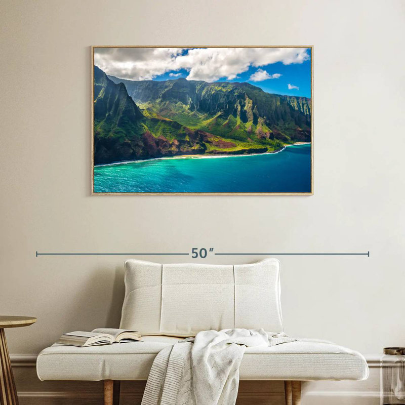 Kauai, Cadre flottant en bois naturel, 40 po x 27 po