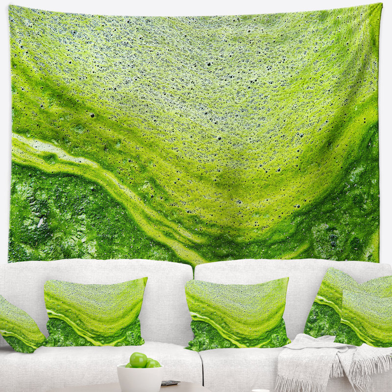 Eau polluée en polyester avec tapisserie algues avec accessoires suspendus inclus, H 32 po x l 39 po