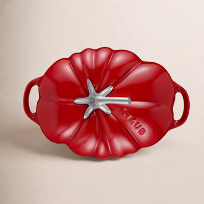Staub Visual Imperfection Cast Iron Tomato Cocotte, Dutch Oven, 3-quart, Made in France, Cherry