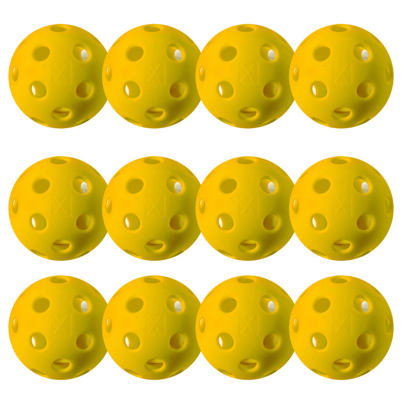 Pickleballs Franklin Sports X-26 - intérieur - paquet de 12 - Approuvé par les États-Unis - jaune