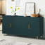 Meuble télé avec armoire de rangement sécurisée et finition élégante bleu marine