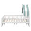 Lit plateforme House avec tablette de tête de lit et cadre de lit double en bois-323723725-323723722