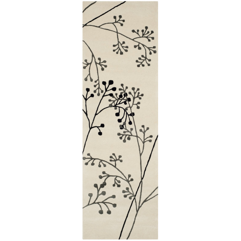 Soho Hand Tufted Wool Floral Rug, Runner 2'6" x 12'