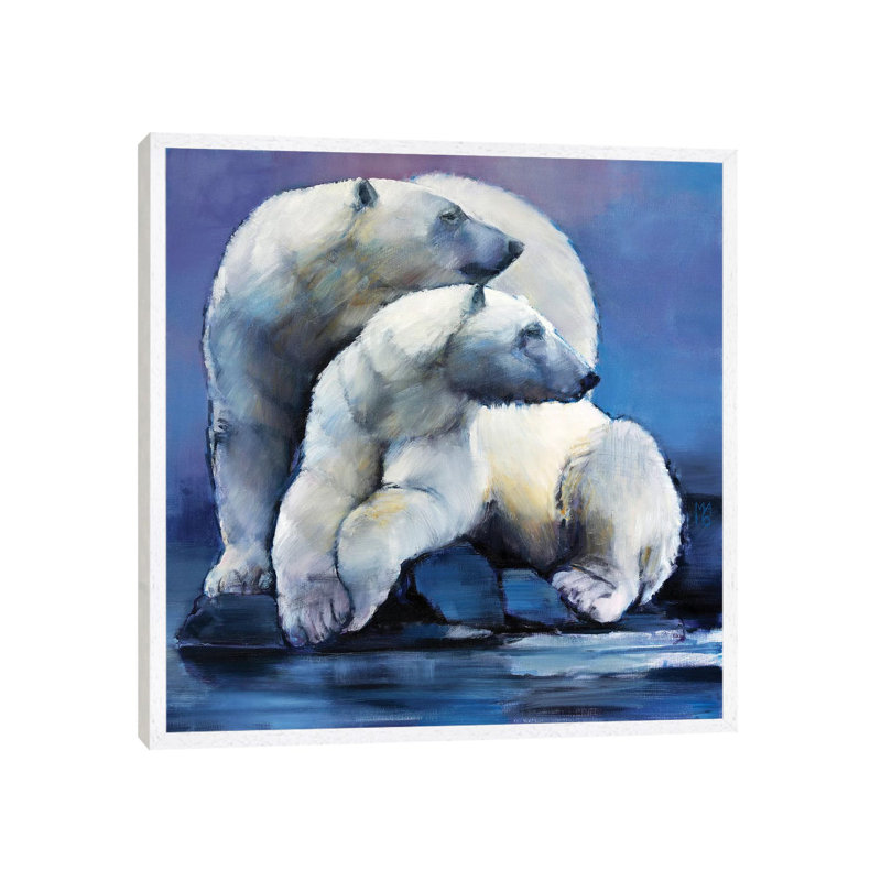 Moon Bears, 2016 by Mark Adlington - Print on Canvas, 66.04 cm H x 66.04 cm W, White Framed