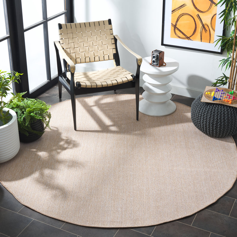 Tapis beige Sisal Performance 104, Rond 6 pi 7 po