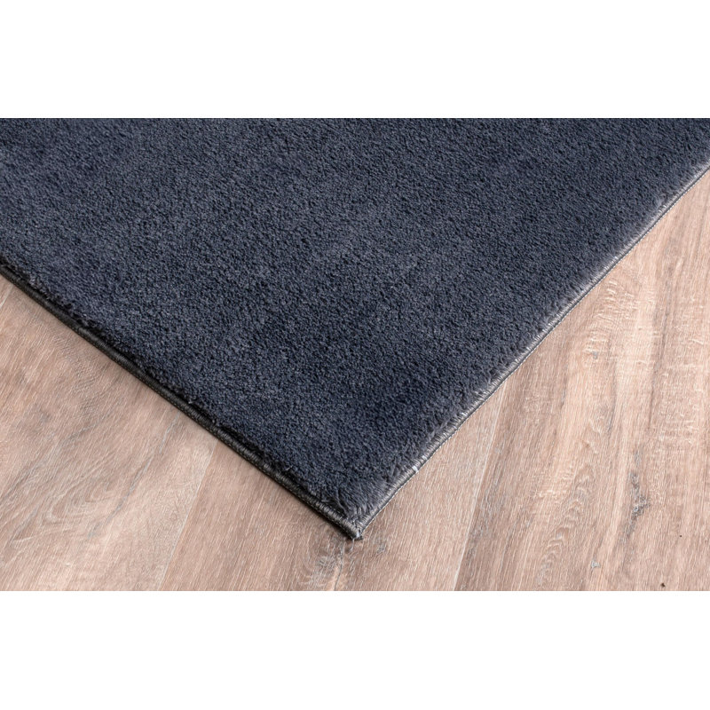 Tapis à poils longs 8 x 10 pi La Dole Rugs | Grand tapis lavable à la machine | Gris anthracite, Rectangulaire 8 pi x 10 pi