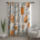 Rideaux de fenêtre blanc et orange à formes abstraites, voilages et voilages à motifs géométriques - 1 panneau