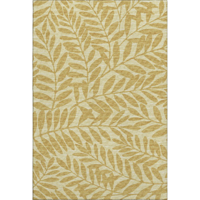 Premium Machine Washable Harsukhman AMF111 Yellow Rug