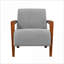 Fauteuil d'appoint ultra-moderne gris clair pour adultes, siège en mousse de tissu à structure en bois massif, mobilier de salon, 1 pièce
